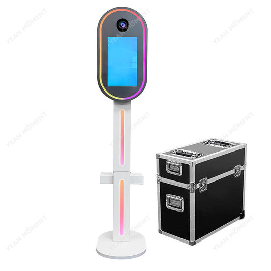 YeahMoment Oval DSLR Photo Booth Mirror Photo Booth Mirror Stand Booth Touch Screen Mirror Photo Booth